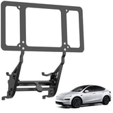 TesFram Model Y Juniper front license plate mount shown for precise fit and clean appearance