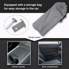 Tesheer compact storage fits in the glove box.