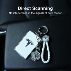 Tesheer Tesla key card holder crystal clear showcases card, durable.