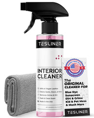 TesLiner Tesla Seat Cleaner bottle pour shows even spray for vegan leather care