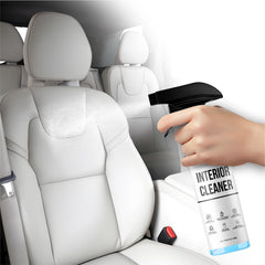 TesLux console area treated with cleaner for uniform shine and clean feel.