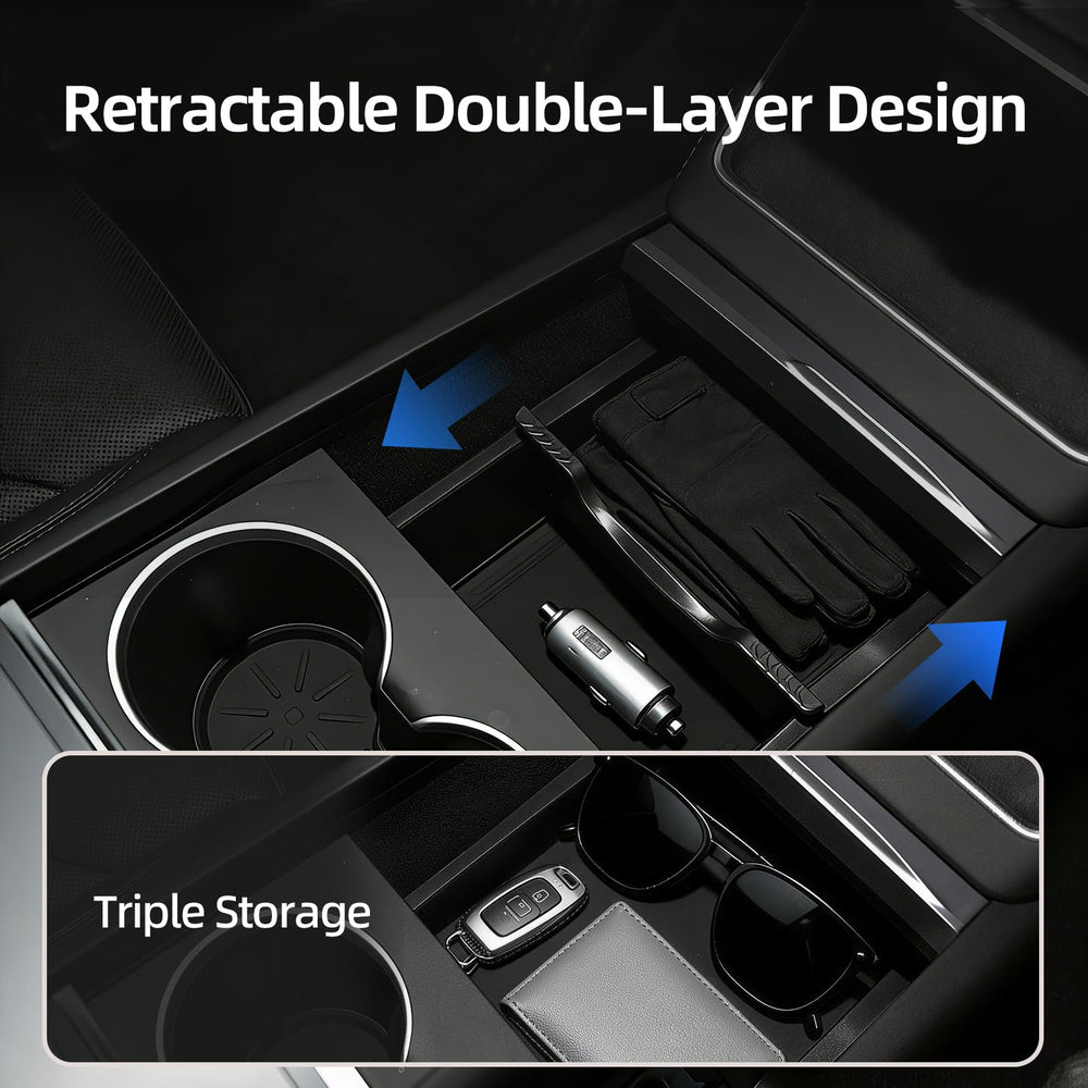 Tespace anti-rattle clips stabilize the tray for a quiet, secure ride