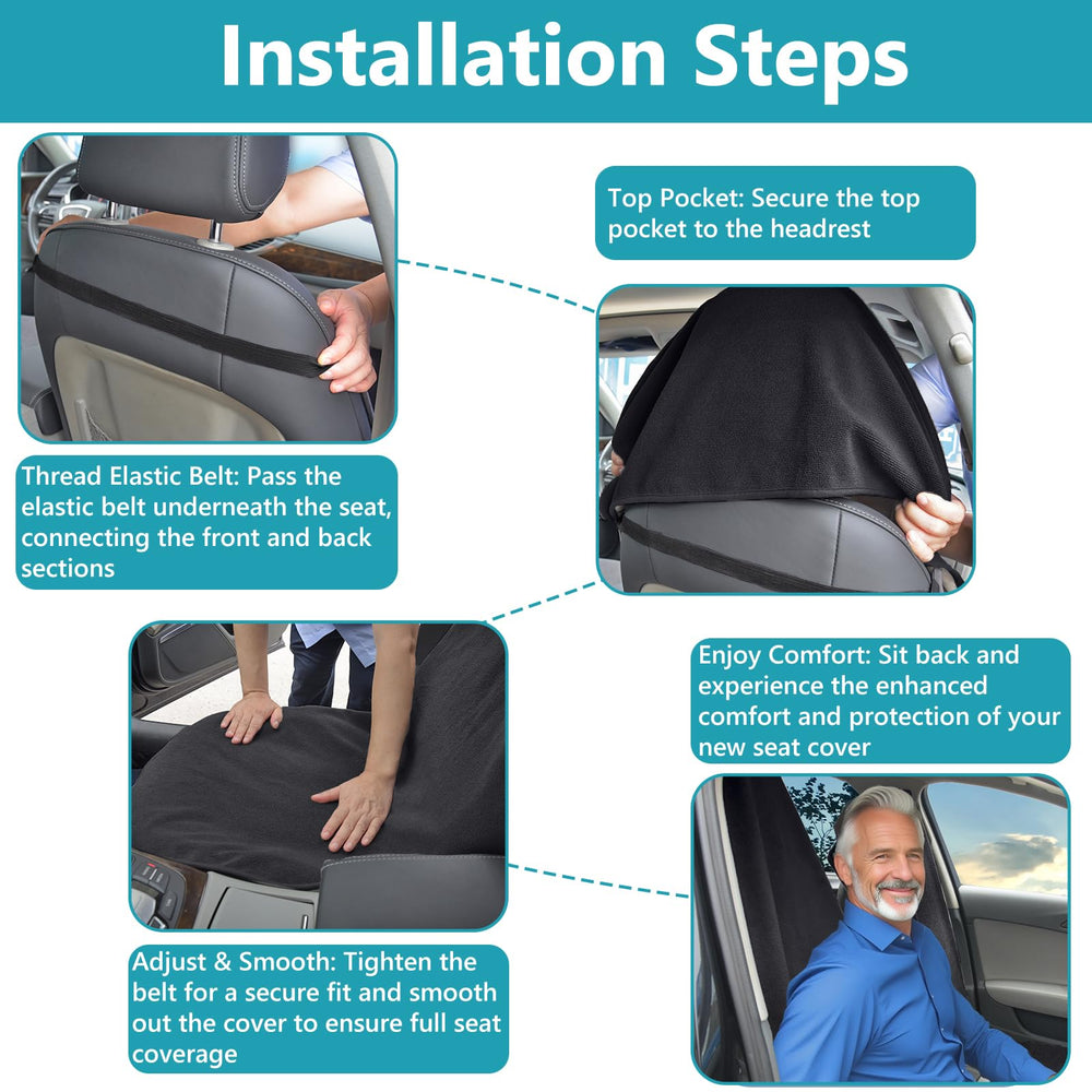 Teuaktty 2-pack black seat covers add protection and style.