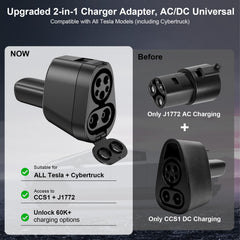 TEVCHARMOVE adapter side view shows compact, portable design for travel.