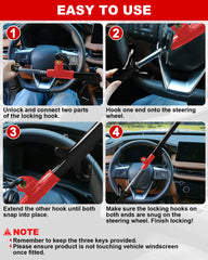 Tevlaphee steering lock installed in car for added peace of mind.