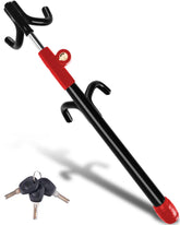 Tevlaphee steering lock on wheel showing universal fit for many vehicles.