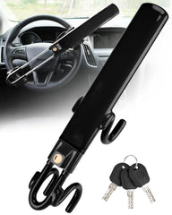 Tevlaphee steering wheel lock displays four hooks and twin bars for secure grip.