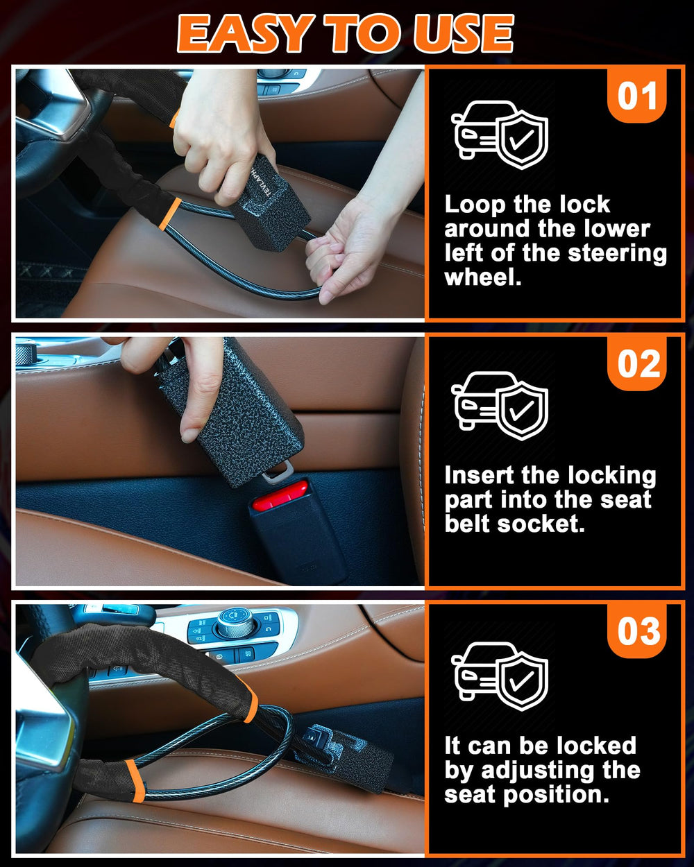 Tevlaphee visible deterrent design helps discourage thieves.