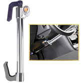 Tevlaphee universal steering lock with extended brake lock assembly protects against theft