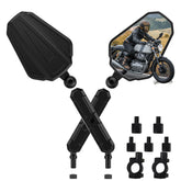 Tewgug adventure mirrors with ball-head for wobble-free rear view on rugged trails.