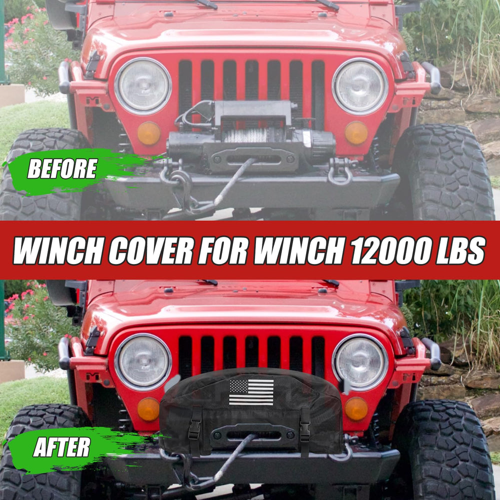 Tewgug GEVINFA winch cover right side clip shows secure fastenings for rugged use