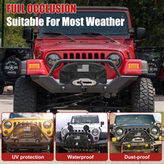 Tewgug GEVINFA winch cover UV resistant fabric guards against sun damage