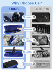 TEYOUAI car wash brush four joints with anti-slip grips for stability.