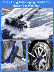 TEYOUAI car wash brush anti-slip grips ensure control when wet.