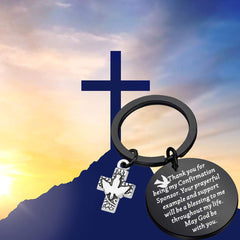 TGBJE Catholic mentor keychain, a thoughtful Godparent keepsake.