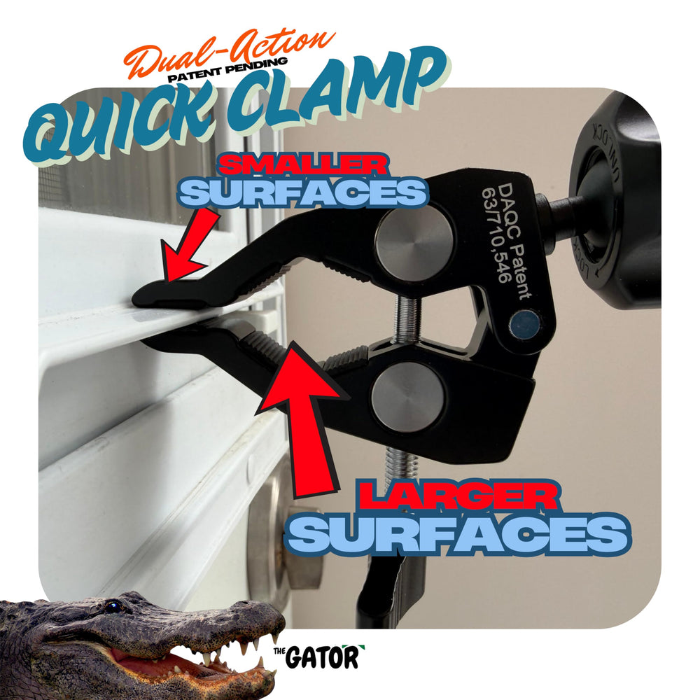 THE GATOR 3-year warranty covers the clamp and ball joint for peace of mind.