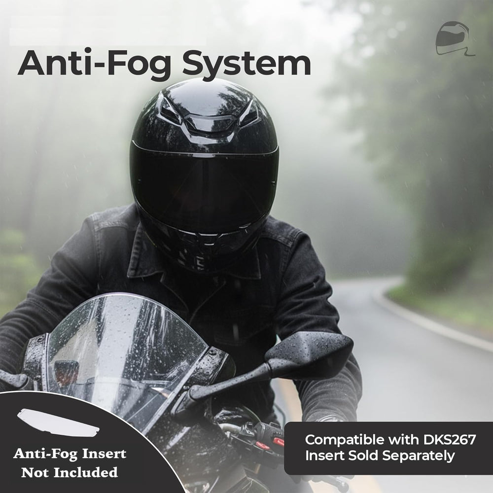 The Helmet Shop HJ-31 silver mirror visor anti-fog posts preinstalled for all-weather clarity