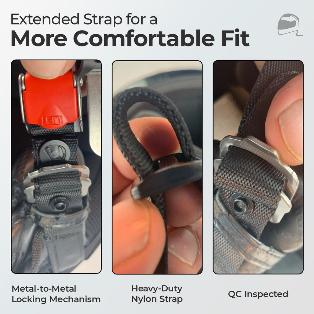 The Helmet Shop buckle tested above DOT standards for strong retention