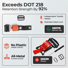 The Helmet Shop strap extension adds one inch for easier fastening with gloves