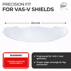 The Helmet Shop VAS-V optical-grade clarity preserves day and night visibility