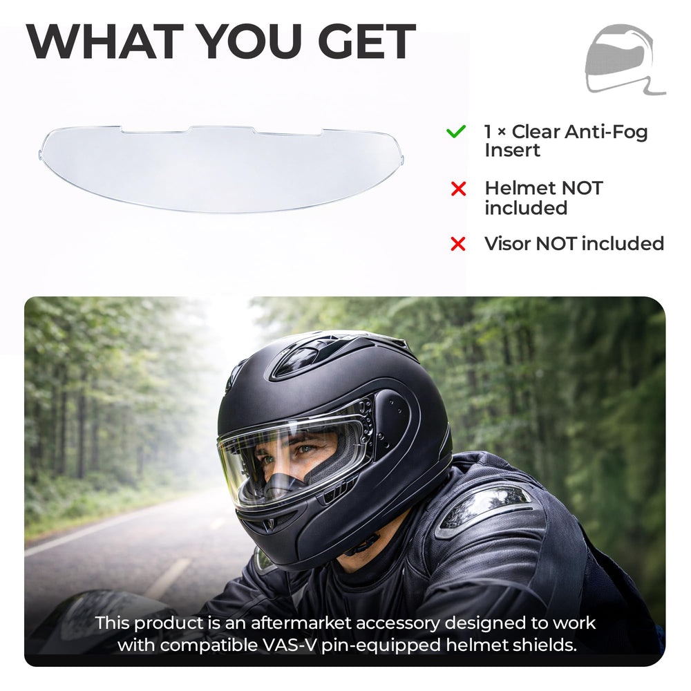 The Helmet Shop VAS-V protective-yellow-film note highlights scratch protection during shipping