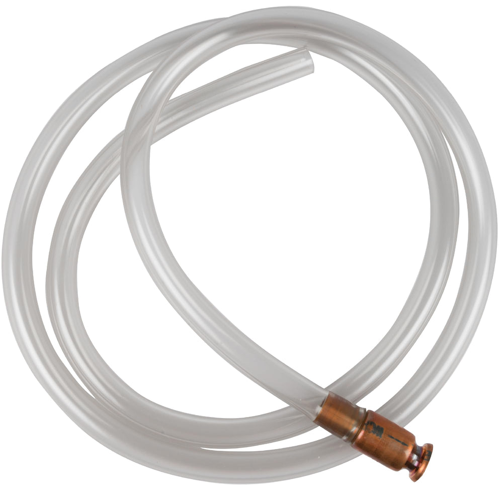 The Original Safety Siphon 6-foot hose close-up showing extended reach for deep tanks.