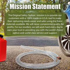 The Original Safety Siphon in use on a boat or mower demonstrates versatility.