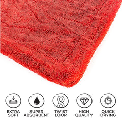 The Rag Company 1500 heavy-duty car drying towel in use on a fleet vehicle
