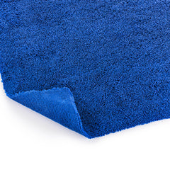Blue microfiber towel excels at glass and chrome detailing without lint