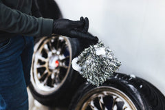 The Rag Company Cyclone Ultra Wheel Mitt rinses clean with contaminants released.