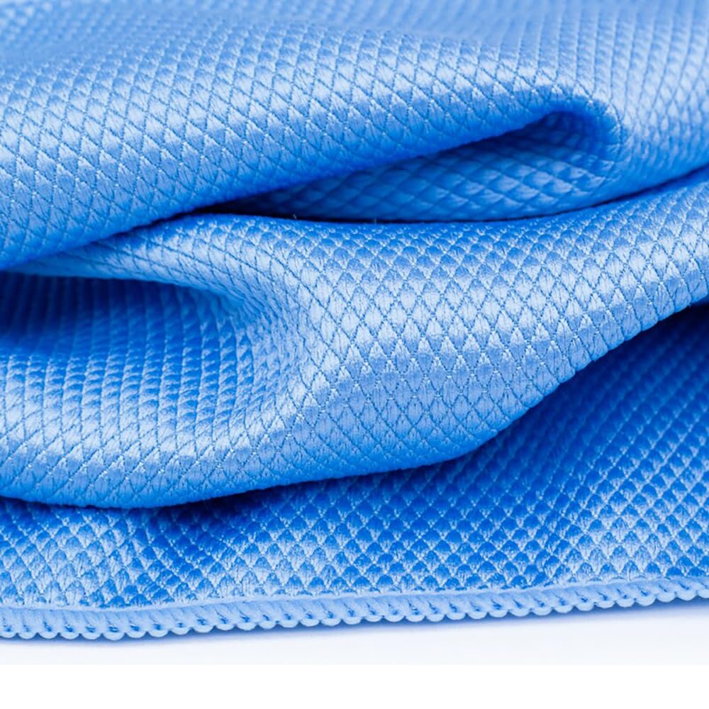 The Rag Company Diamond Weave glass towel is durable and washable for repeated use.