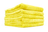 The Rag Company Eagle Edgeless 350 five-pack yellow towel for safe, lint-free detailing.