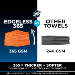 The Rag Company edgeless 365 towel soft nap closeup shows premium microfiber texture.