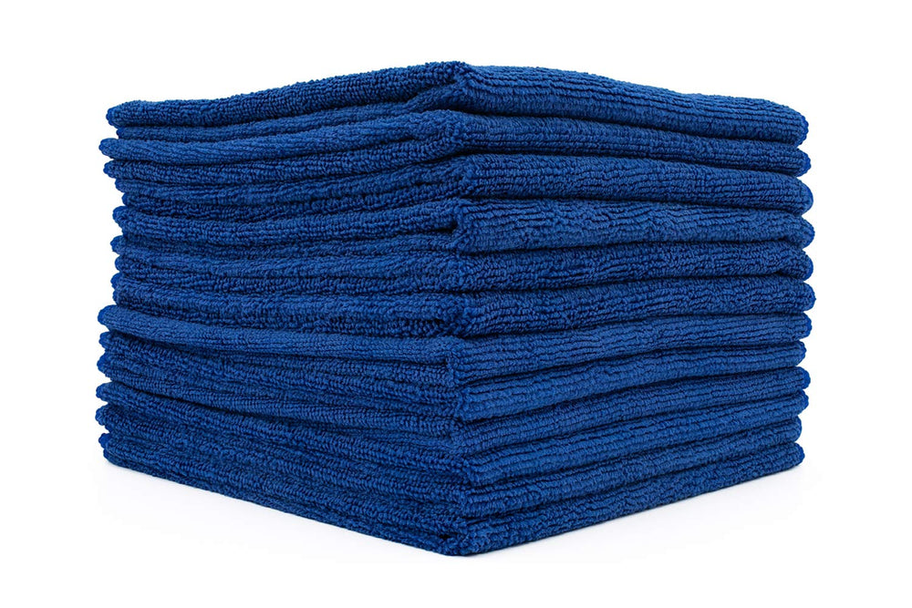 The Rag Company royal blue all-purpose towels 16x16 in a 12-pack for quick, lint-free cleaning