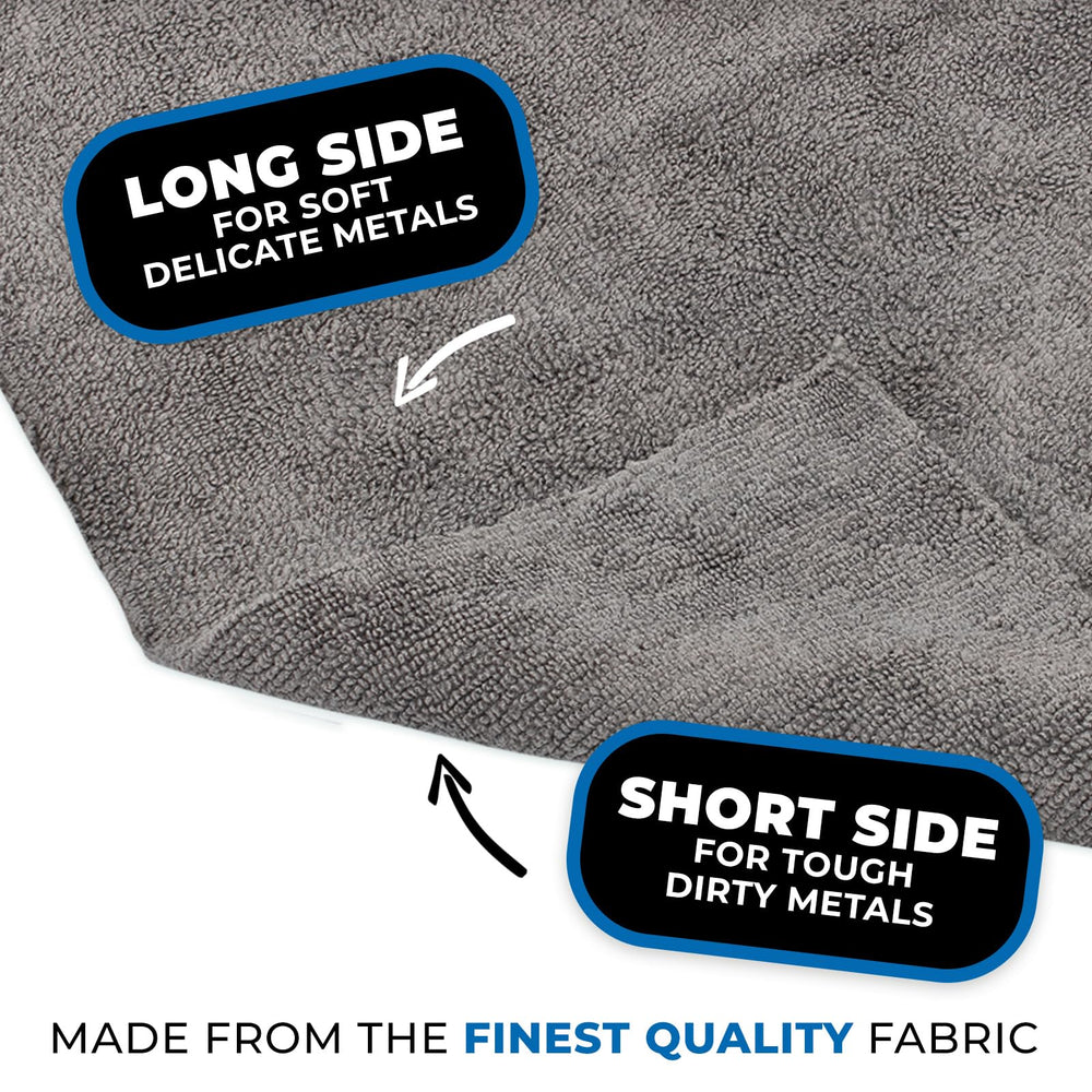 The Miner dual-pile microfiber for buffing and precise product removal on metal surfaces.