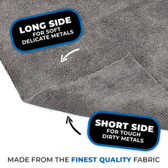 The Miner dual-pile microfiber for buffing and precise product removal on metal surfaces.