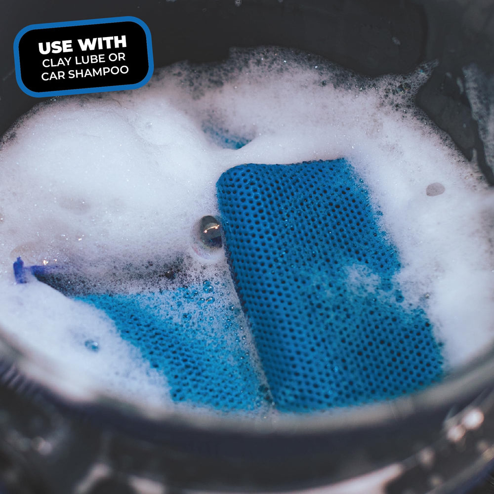 Two-pack storage solution for The Rag Company Ultra Clay Scrubber.