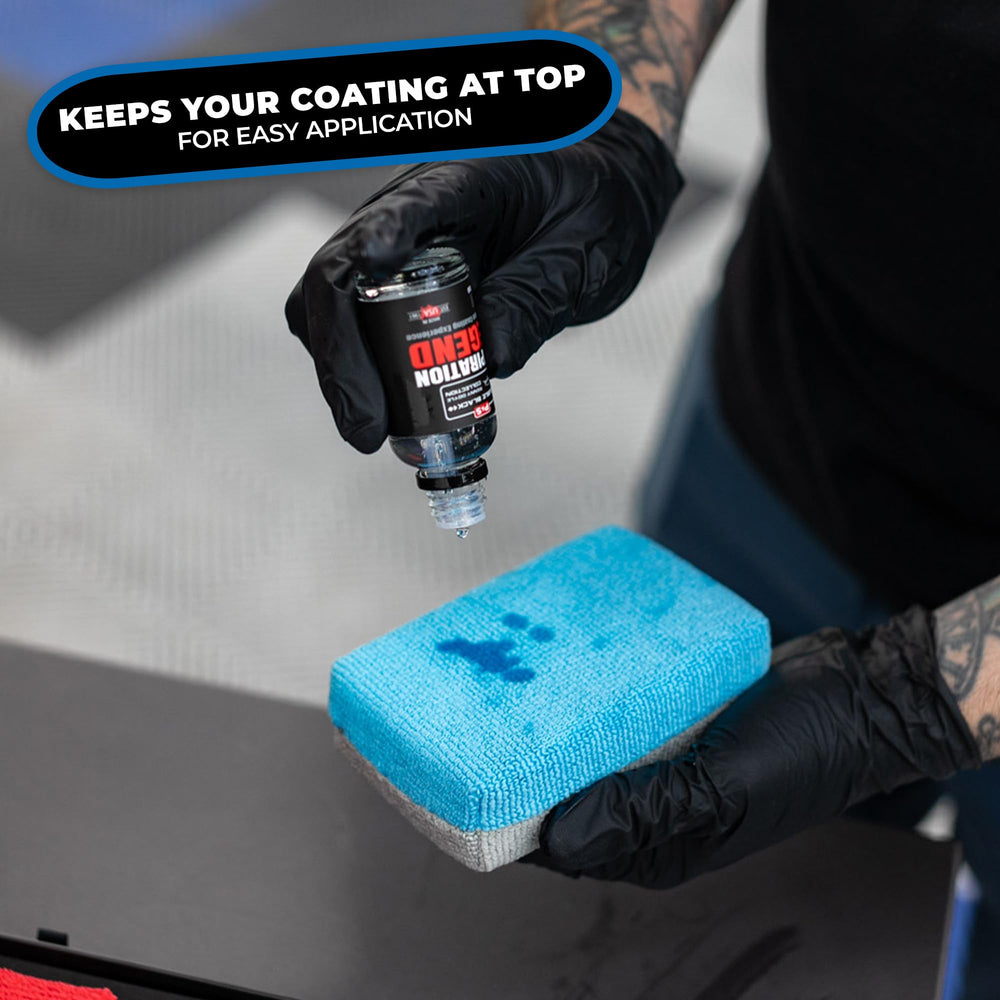 The Rag Company wheel detailing with no-through barrier to reduce product run-off.
