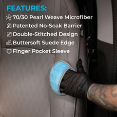 The Rag Company Ultra No Soak Round Detailing Applicator 5-inch size for comfortable grip and control.