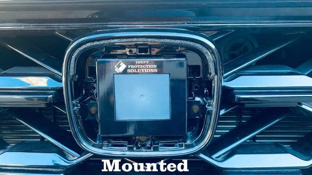 Close-up of the steel protector for Honda CR-V radar sensor.