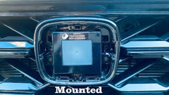 Close-up of the steel protector for Honda CR-V radar sensor.