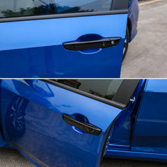 Thenice door handle cover black adhesive-tape close-up demonstrates strong adhesion