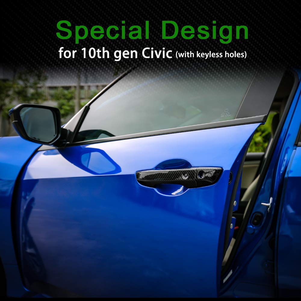 Thenice carbon fiber texture door handle cover protects against scratches and corrosion