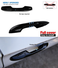 Thenice Civic 11th gen door handle cover, side view, piano black finish.