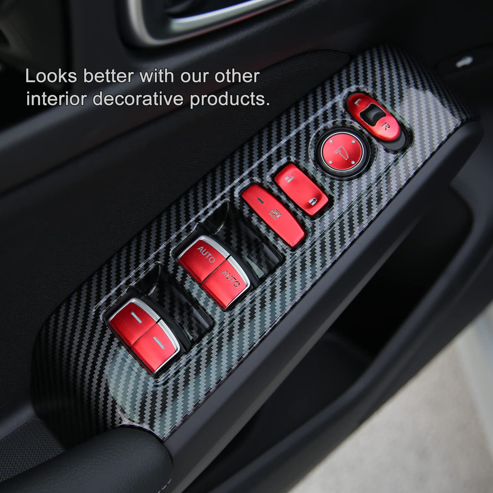 Thenice carbon fiber finish window control cover complements Civic dashboard