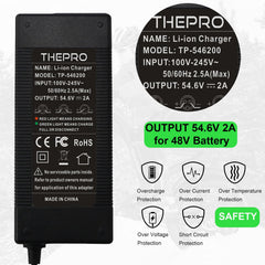 THEPRO charger features short circuit and overheat protections for safety.