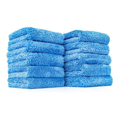 The Rag Company Eaglet 500 blue 8x8 towel ideal for wheels and mirrors.