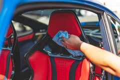 The Rag Company Edgeless 300 detailing towel, 16x16 inches, ice grey, durable pack.