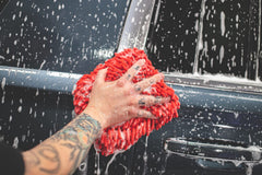 The Rag Company 2-pack packaging image highlights value and color-ready red mitts.