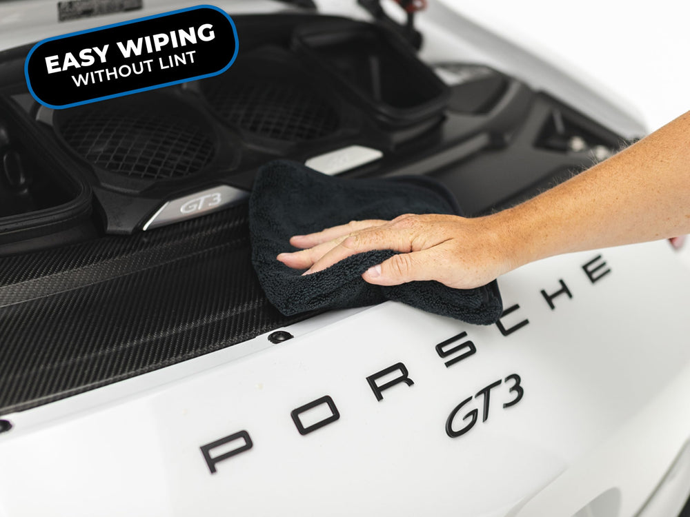 ButterSoft suede border protects paint during polishing with Spectrum 420 towel.